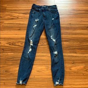 Express Women’s Distressed Ankle High Rise Jeans